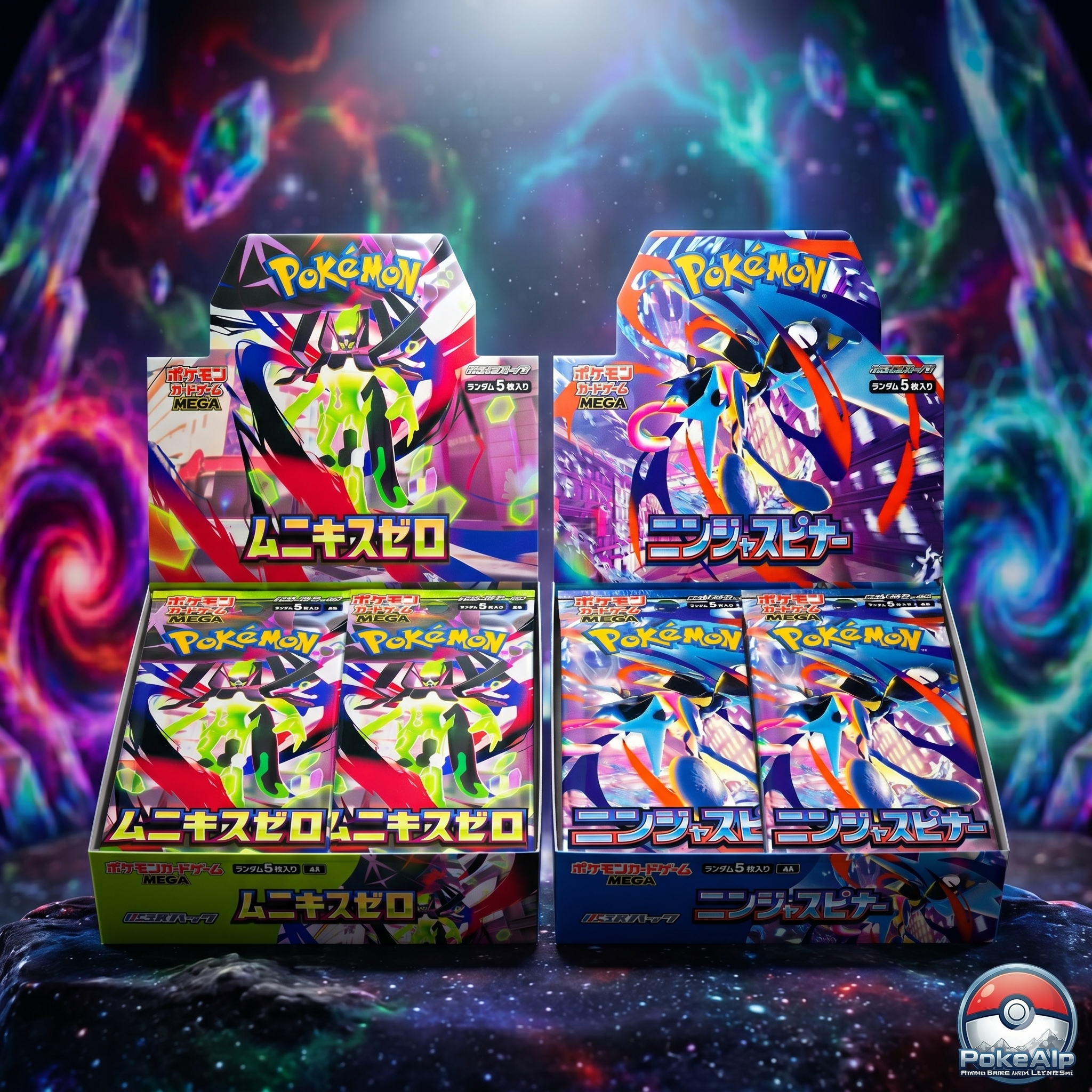 Pokémon Doppelpack – Zero Munikis + Ninja Spinner | 2 Japanische Displays