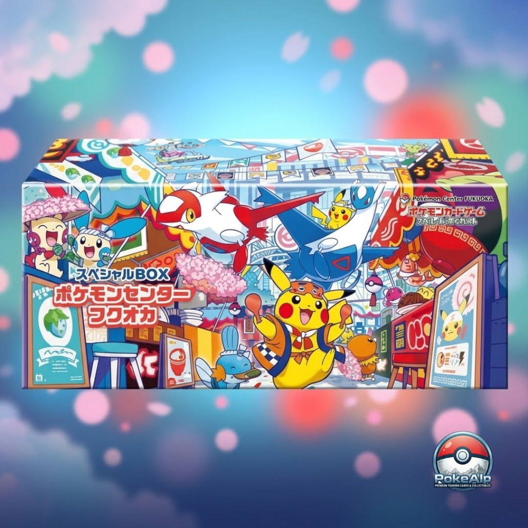 Pokémon Center Fukuoka's Pikachu — Special BOX | Carte Promo Pikachu | Édition Japonaise